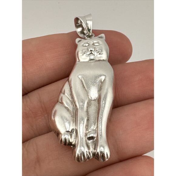 Sterling Silver 925 Cat Pendent - Picture 2 of 7